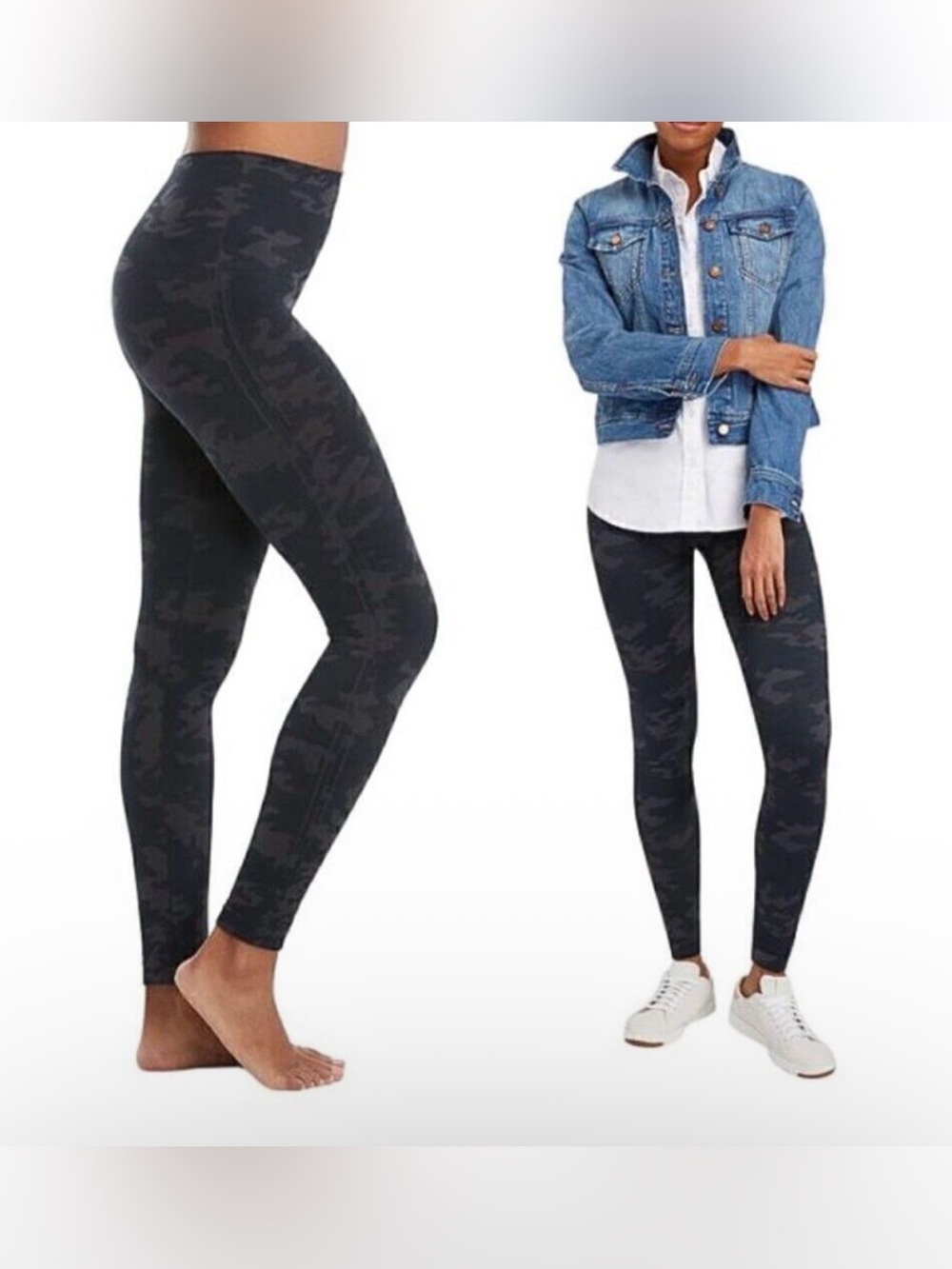 SPANX High-Waist Seamless Black/Grey Camo Leggings